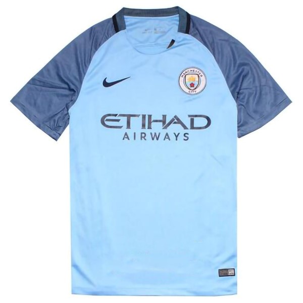 Maillot Football Manchester City Domicile Retro 2016 2017 Bleu